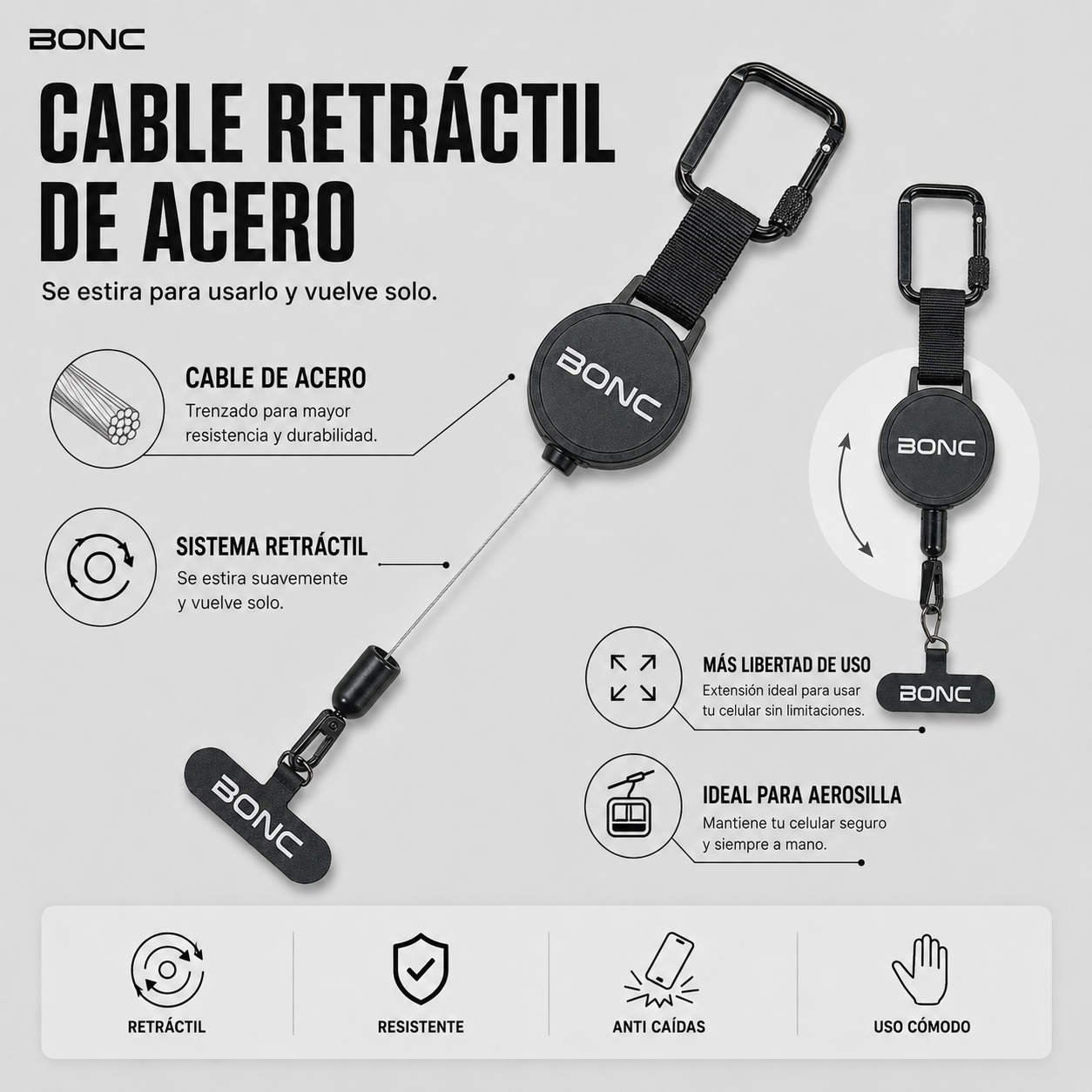 Cable retr&aacute;ctil BONC BOLT